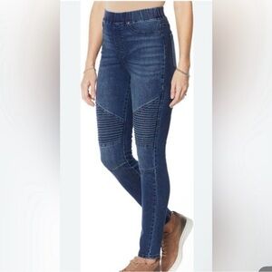 Hayden Black Moto Style Denim Jeggings, Size M, NWOT, Urban Edgy Rocker Chic